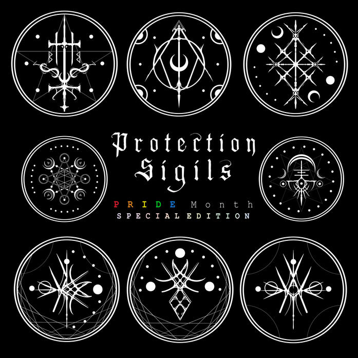 Pride Month Sigils (2025) ~ A selection of sigils for protection, pride, and identity, created for Pride Month 2025.