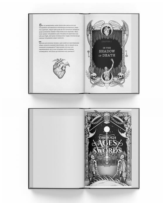 Title Page Illustrations ~ Illustrated title pages for book projects.